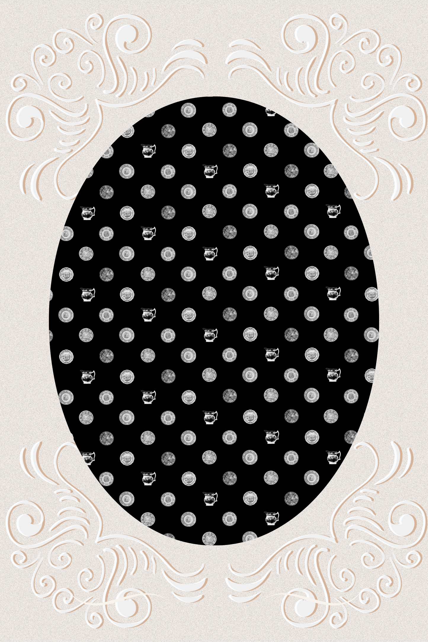 Polka Plates Black Bikini
